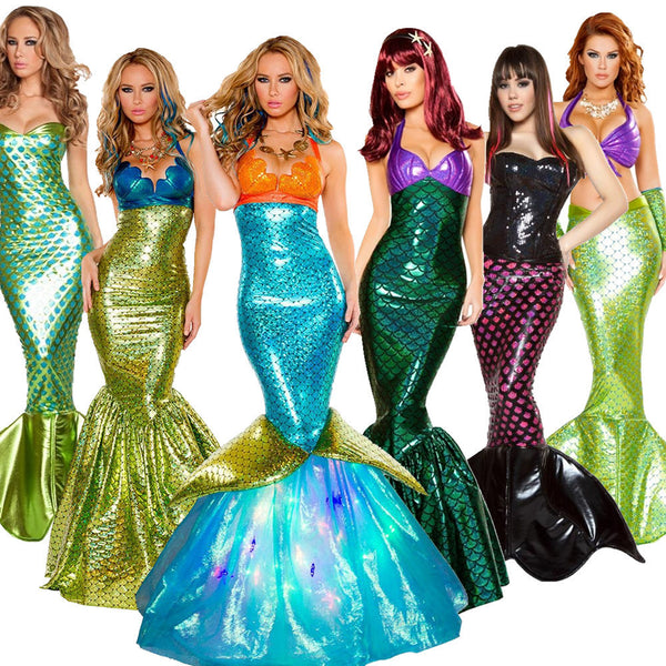 Adult Mermaid Princess Dress Sequined Character Costumes