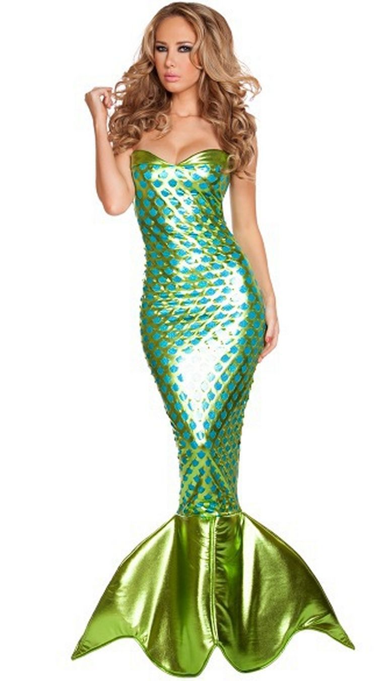 Adult Mermaid Princess Dress Sequined Character Costumes