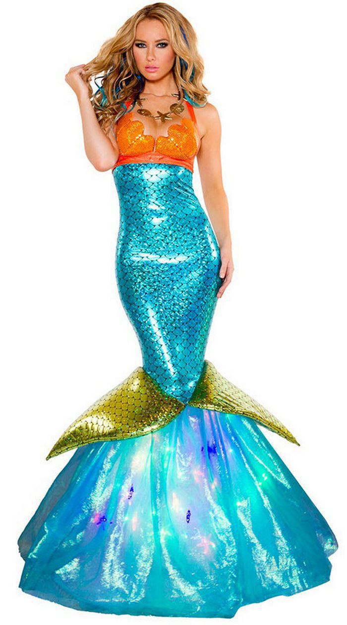 Adult Mermaid Princess Dress Sequined Character Costumes