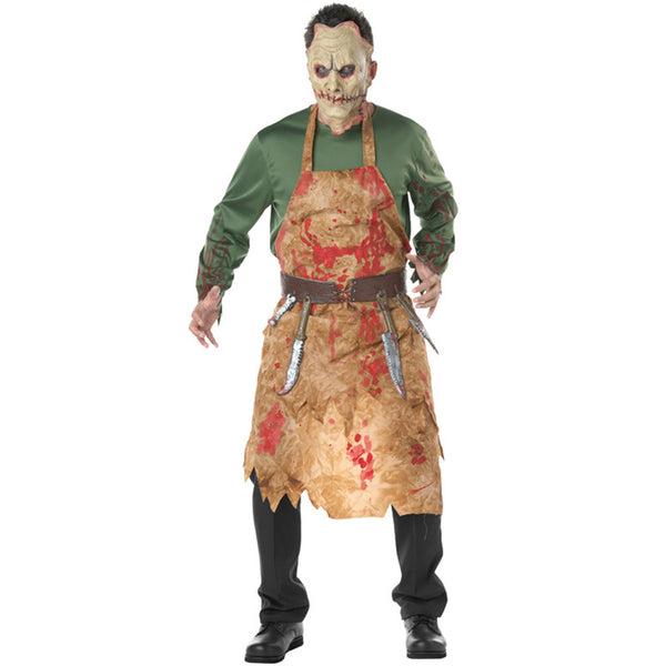 Men's Halloween Blood Butcher Chef Zombie Costumes