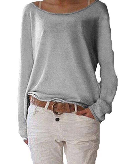 Women's Beautiful Versatile Solid Color Knit Blouses