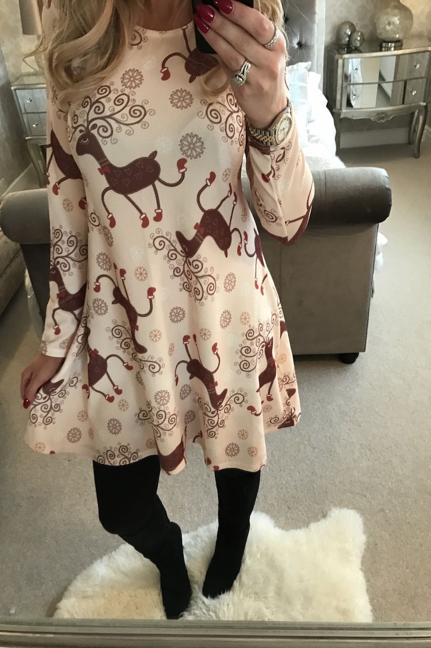 Women's Trendy Unique Christmas Printed Dress Blouses