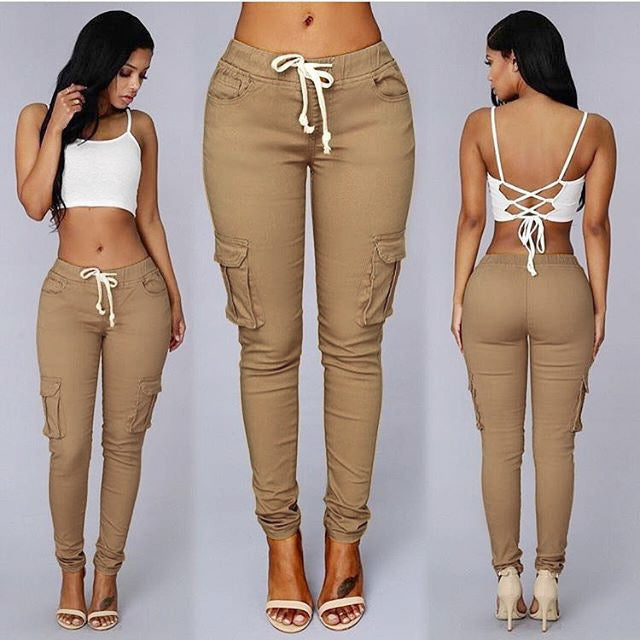 Innovative Damen-Freizeithose mit Bleistift-Kordelzug und Spitze