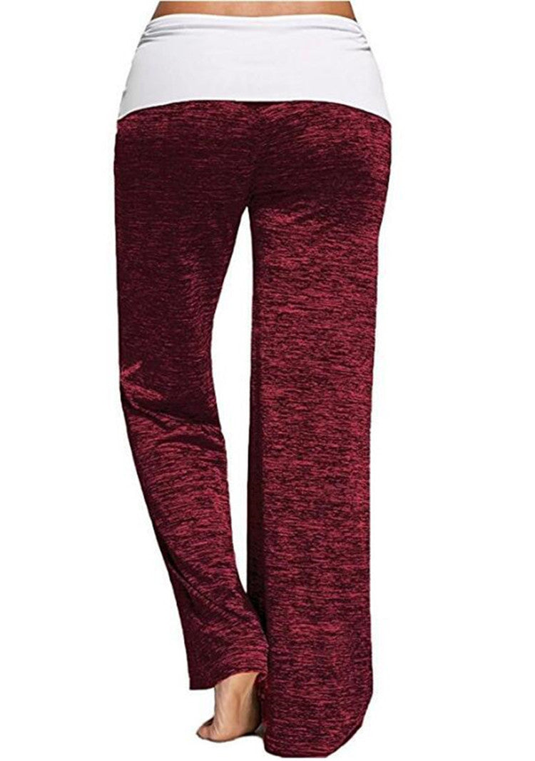 Patchwork Yoga Sports Trousers Outdoor Casual Pants