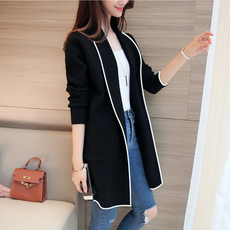 Women's Solid Color Mid-length Long Sleeve Fashion Cardigans