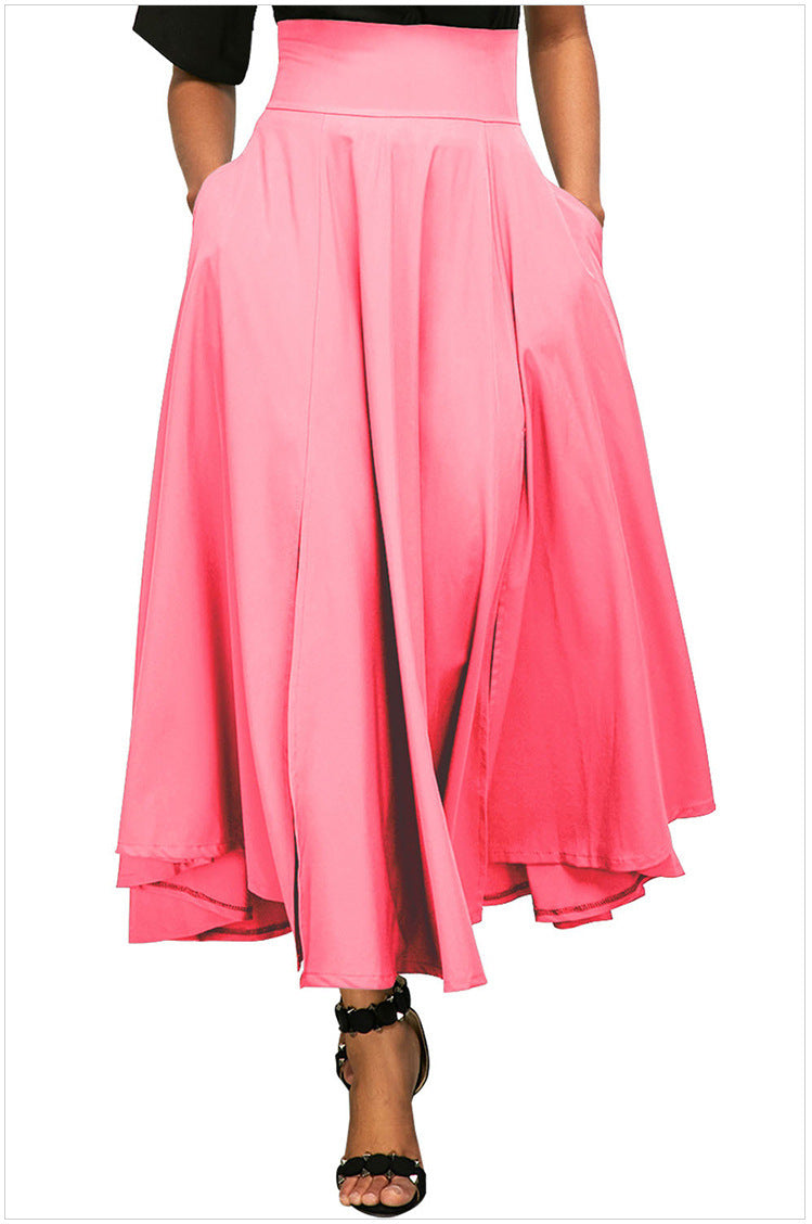 Women's Waist Draped Side Slit With Belt Skirts