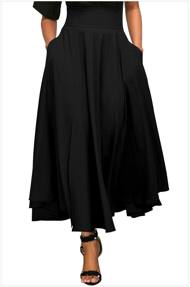 Women's Waist Draped Side Slit With Belt Skirts