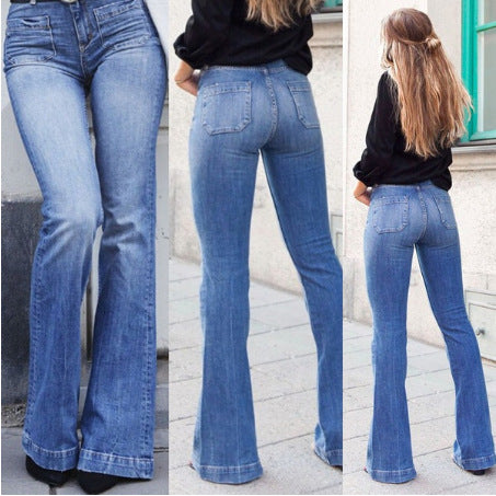 Women's Creative Style Summer Mature Elegant Bootcut Jeans