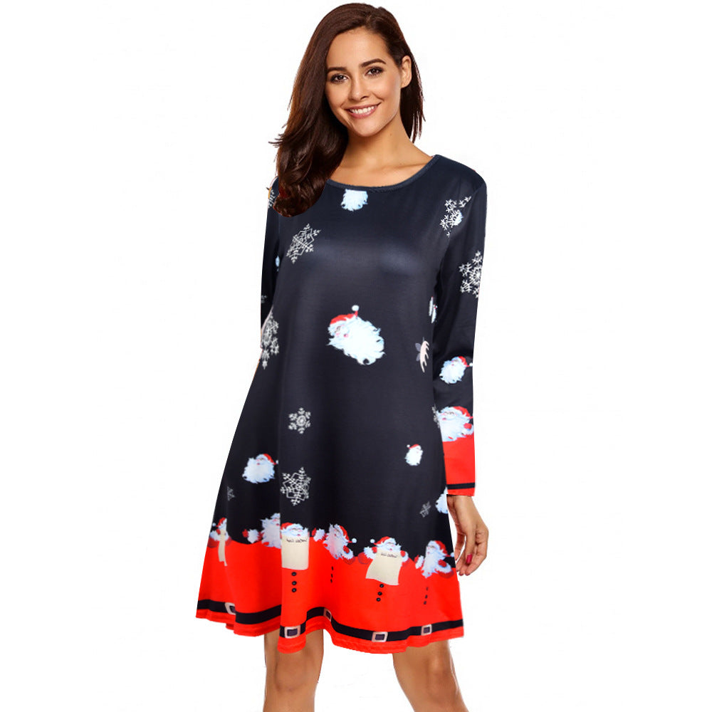 Women's Trendy Unique Christmas Printed Dress Blouses