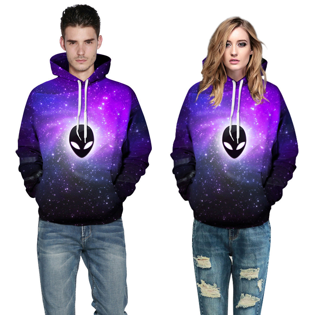 Luminous Digital Printed Hoodie Couple Wear Sweaters