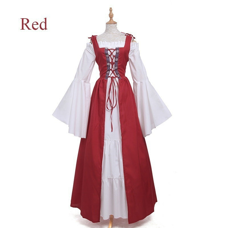 Square Collar Tied Waist Retro Dress Dresses