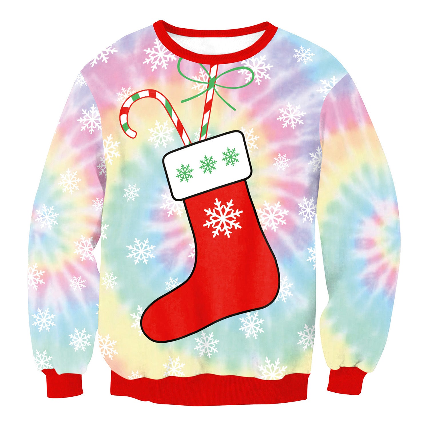 Women's Christmas Round Neck Loose Pullover Digital Sweaters