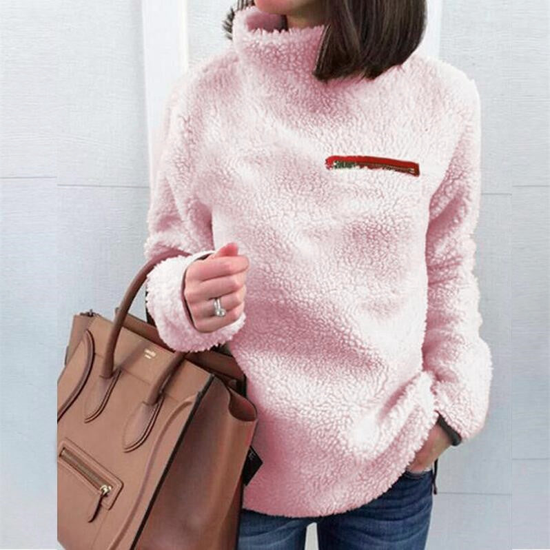 Stylish Women's Autumn Fashion Zipper Turtleneck Sweaters