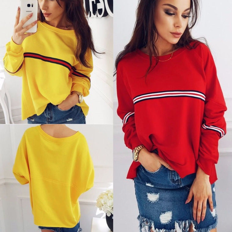 Women's Winter Long-sleeved Stretch Loose T-shirt Blouses