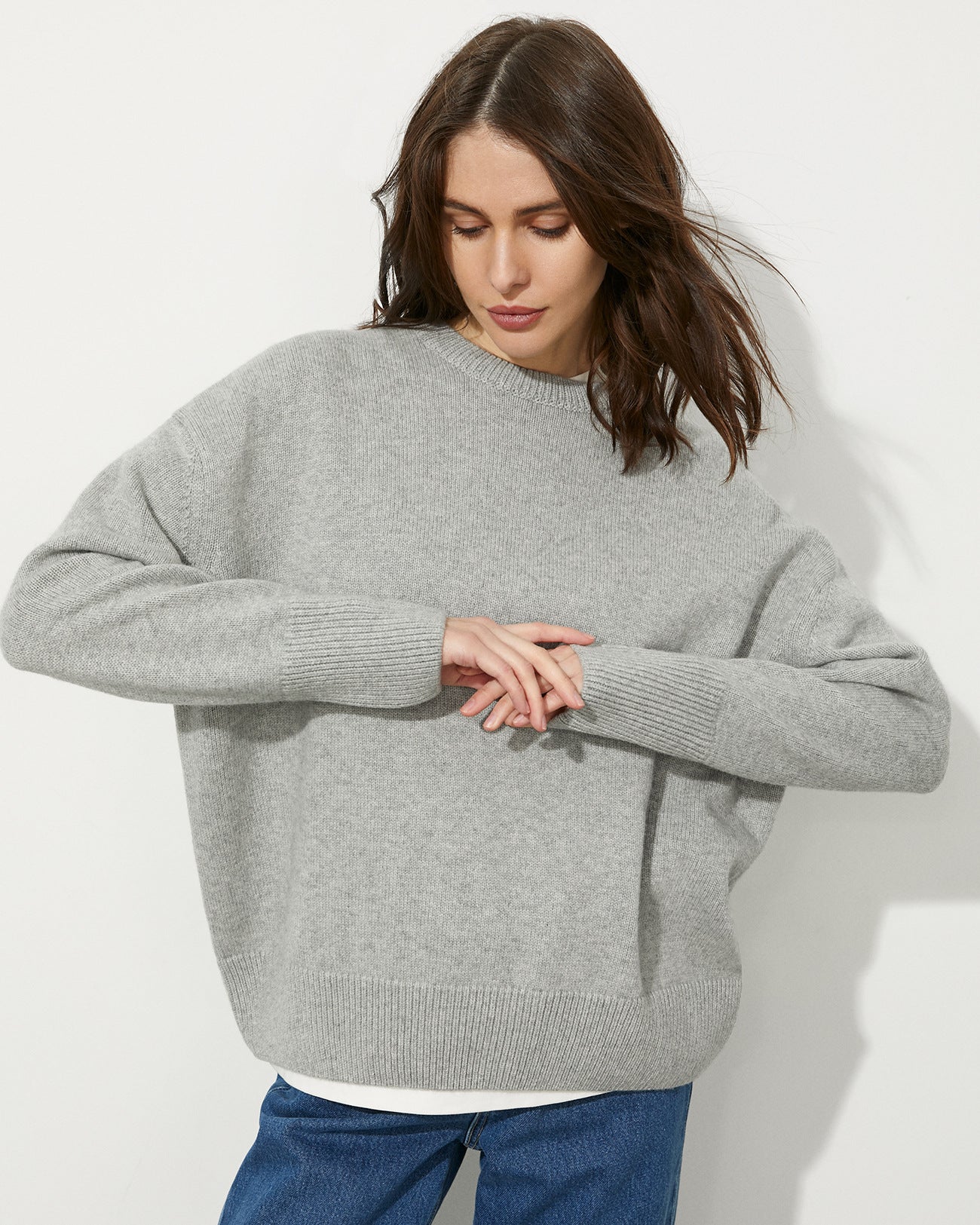 Damen-Pullover mit russischem Rundhalsausschnitt, locker für Pullover