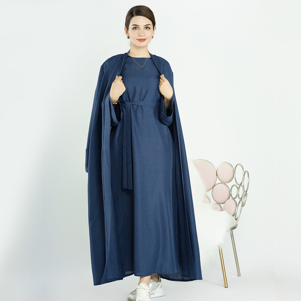 Women's Slouchy Turkish Solid Color Robe Dresses
