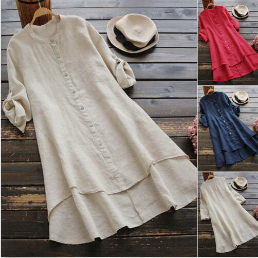 Women's Solid Color Buttons Long Sleeve Blouses