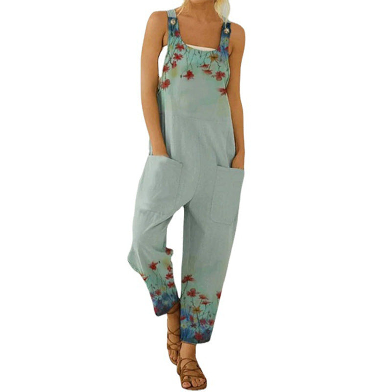 Slouchy Retro-Overalls mit abstraktem Print für Damen