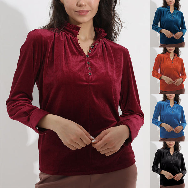 Sexy Langarmshirt für Damen, lockere Partyblusen