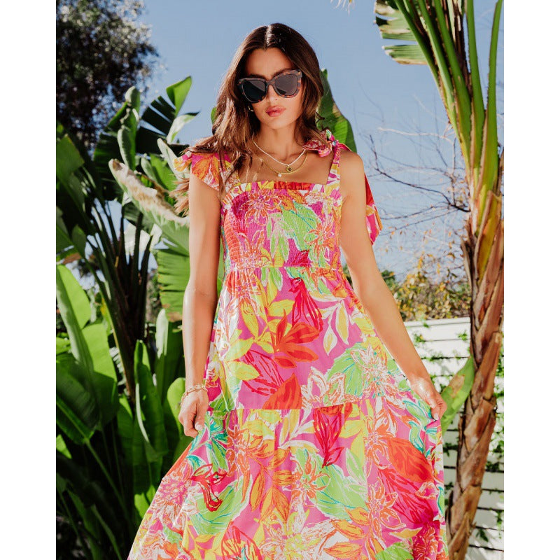 Charming Elegant Vacation Style Printed Long Dresses