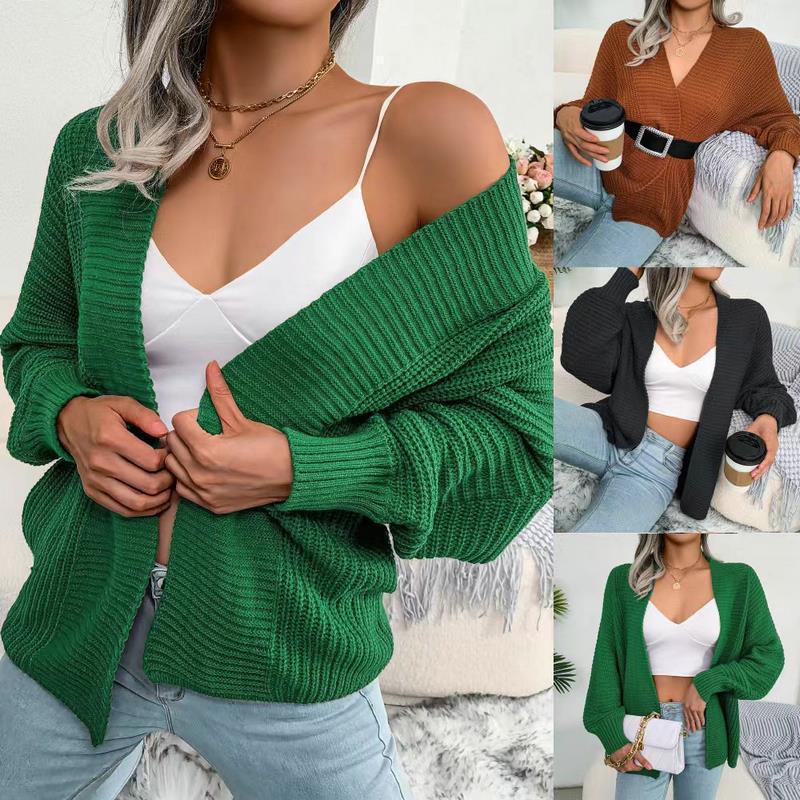 Women's Batwing Long Sleeve Loose Knitted Sweaters