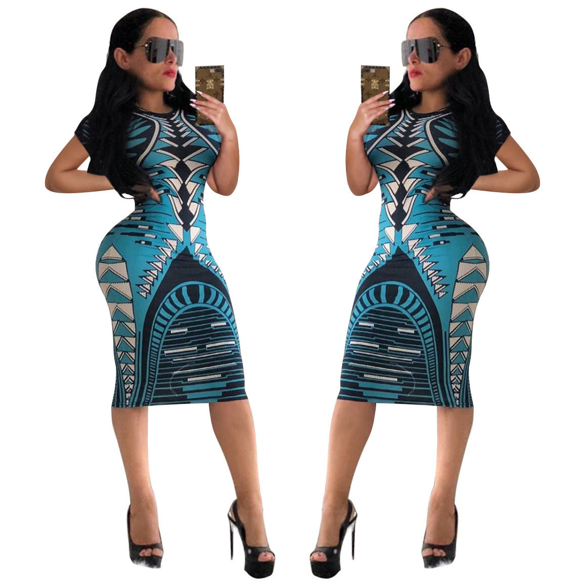 Women's Plaid Multi-color Printed Nightclub Dress Dresses