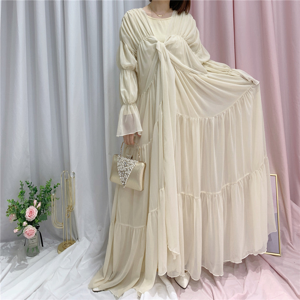 Waist Puff Sleeve Spring Elegant Dress Dresses