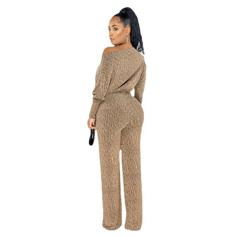 Women's Spring High Elastic Loose Belt Super Jumpsuits