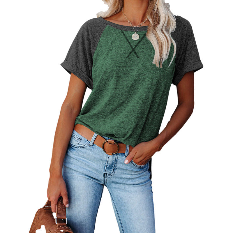 Innovative Women's Creative Color Short-sleeved T-shirt Blouses