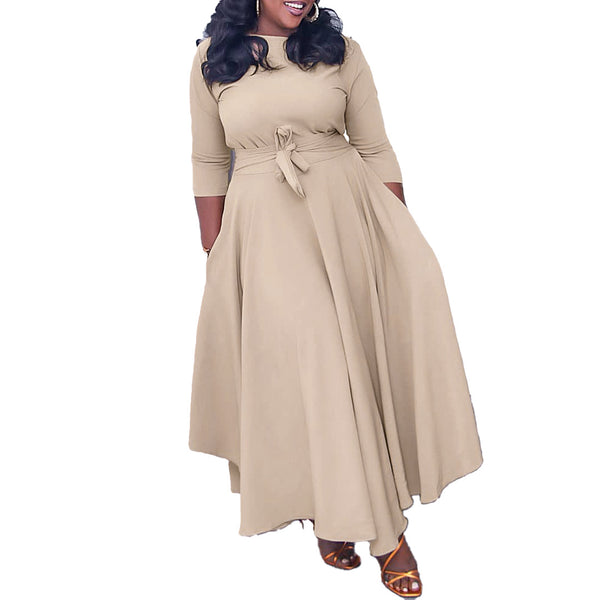 Unique Women's Fashion Temperament Long Dress Plus Size