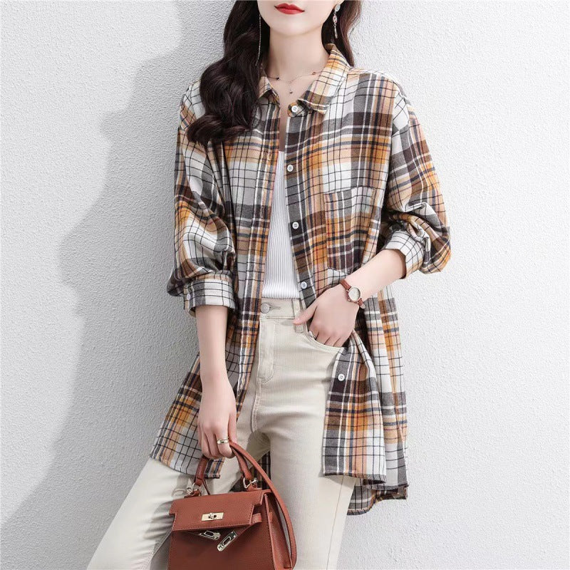 Style Loose Fashion Versatile Retro Mid-length Blouses