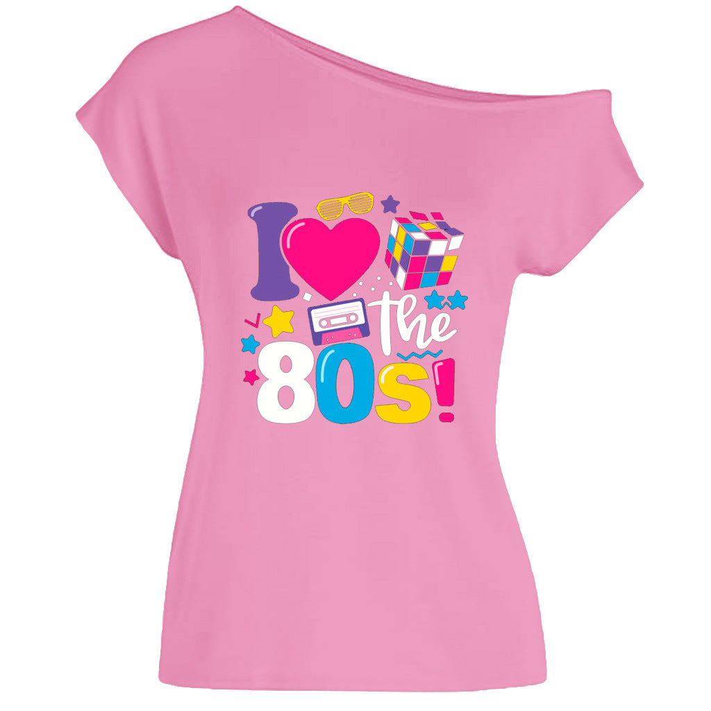 Women's Summer Letters Love Cube Radio Printing Blouses