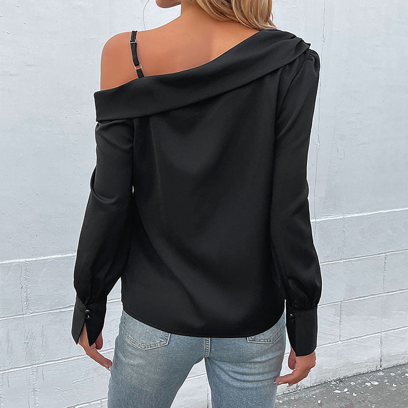 Women's Irregular Long Sleeve Sense Of Design Blouses