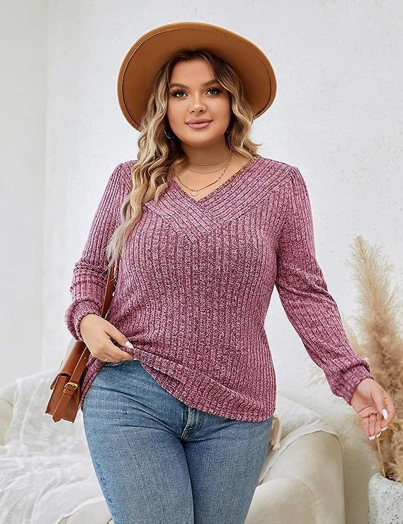 Women's Long Sleeve Casual Sunken Stripe Sweaters