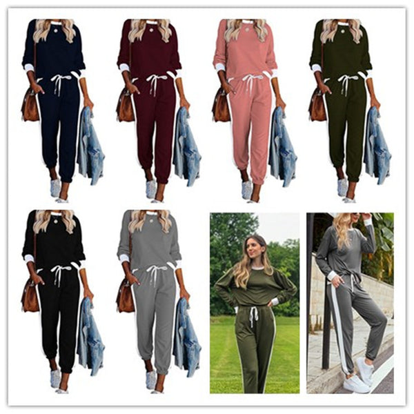 Women's Home Leisure Sports Color Matching Suits