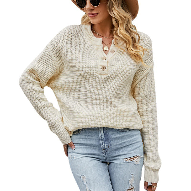 Classy Classic Women's Popular Buttons Pullover Sweaters