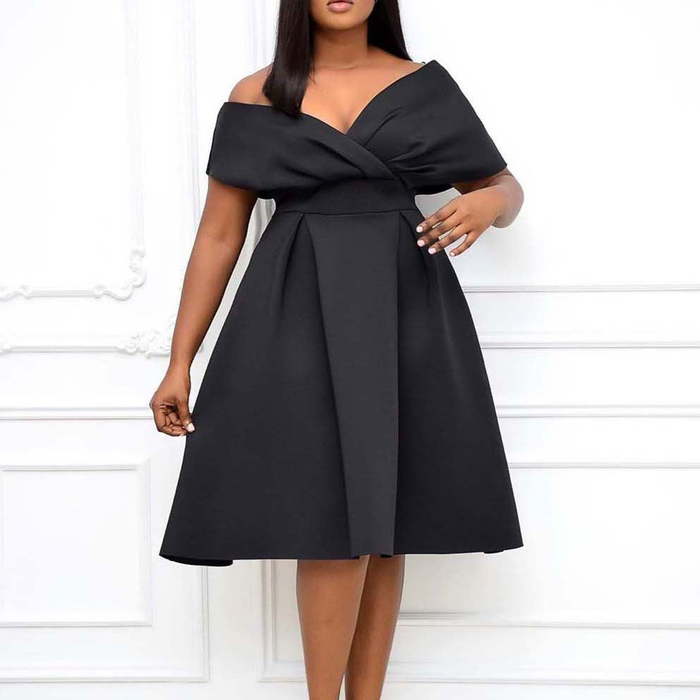 Robes formelles sexy à la mode pour femmes, col en v, taille plissée, serrées