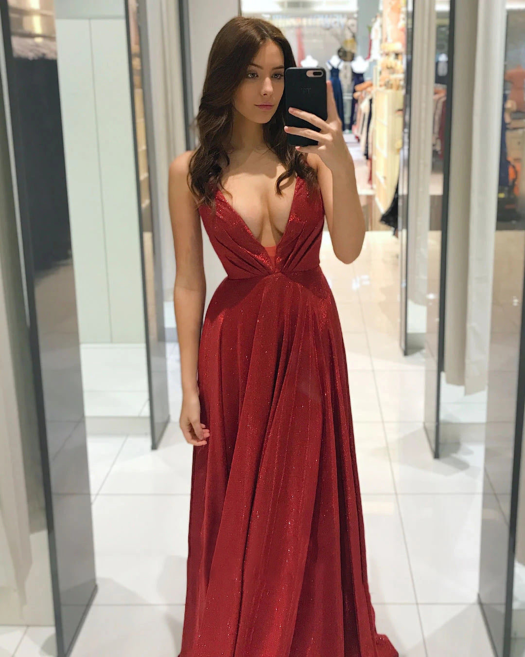 Robe longue dos nu pour femme, coupe cintrée