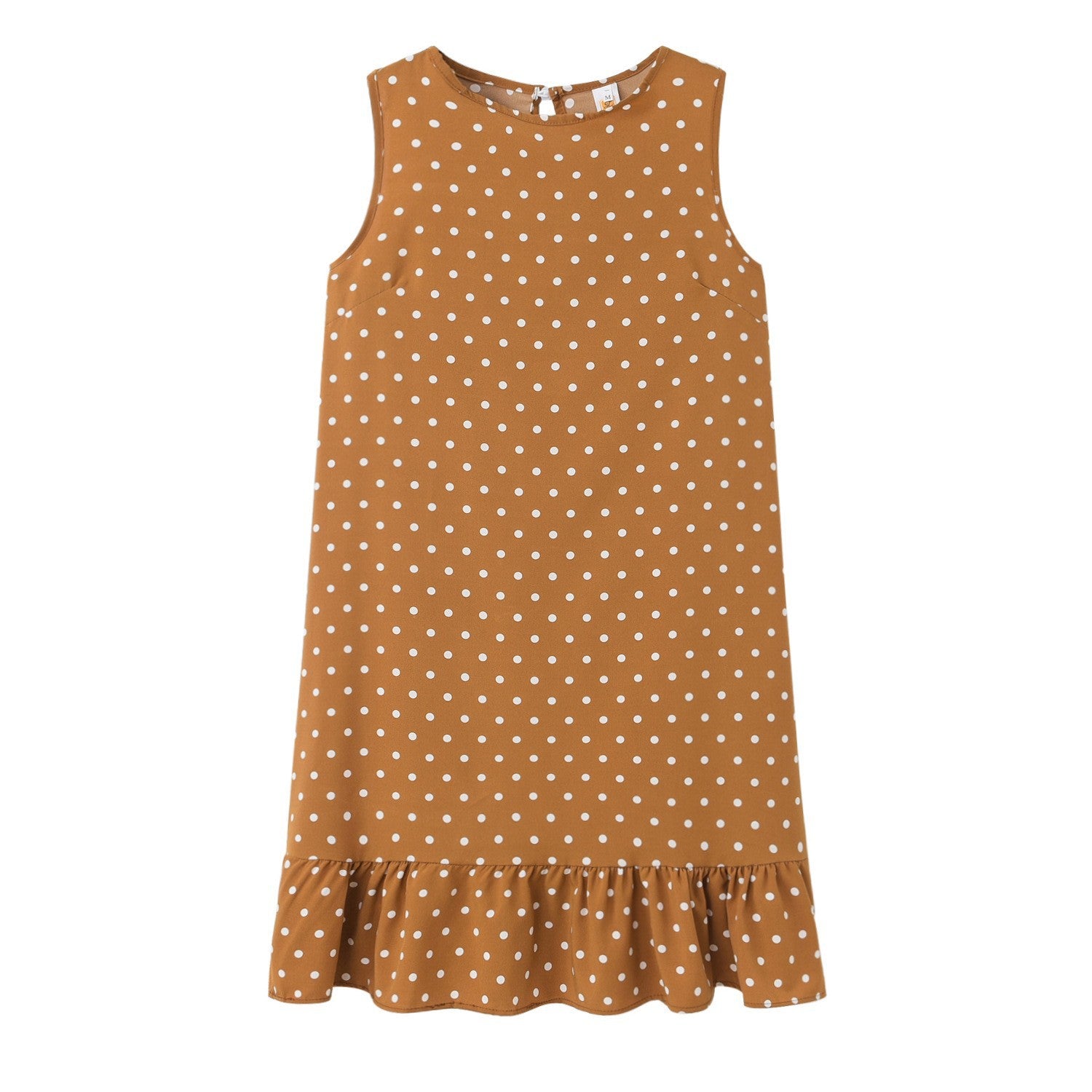 Summer Round Neck Sleeveless Polka-dot Loose-fitting Dresses