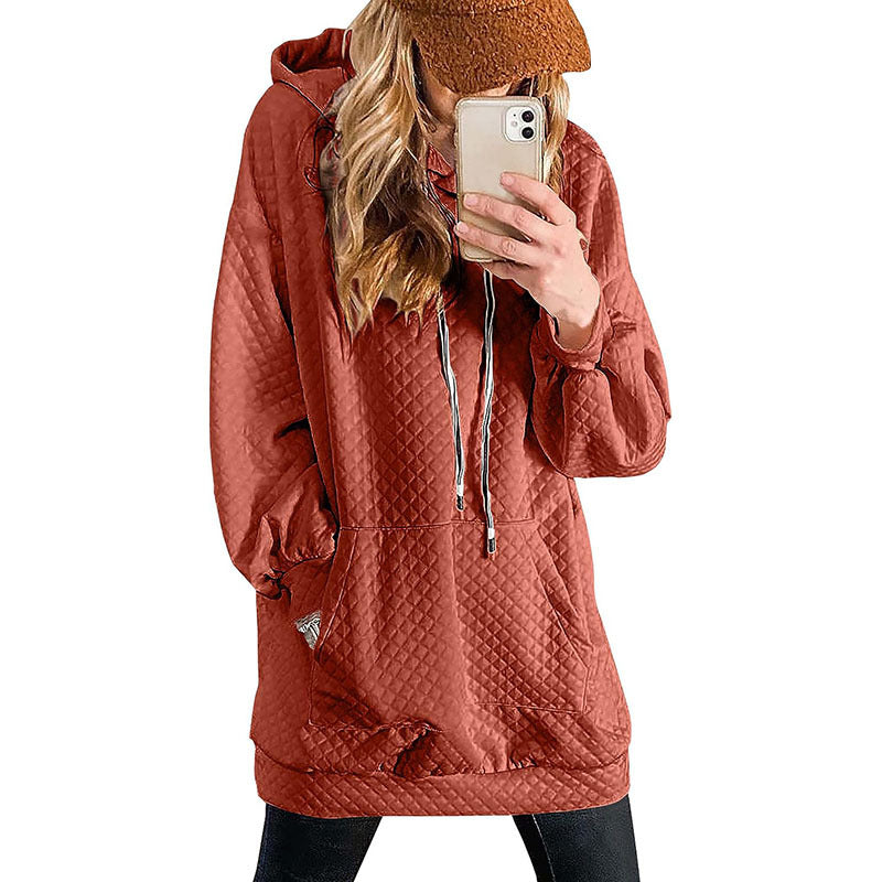 Women's Solid Color Hooded Loose Long Style Sweaters