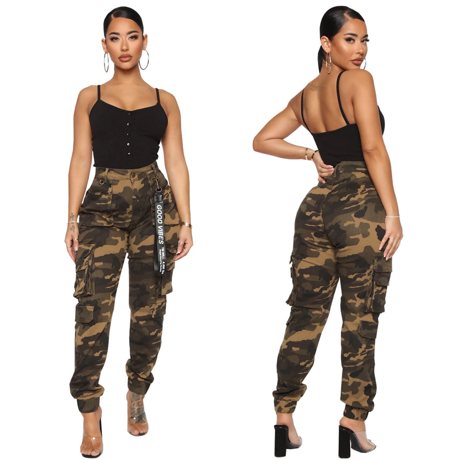 Slim Fit Camouflage Comfortable Leisure Tappered Jeans