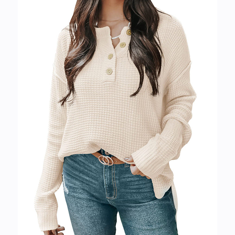 Classy Classic Women's Popular Buttons Pullover Sweaters