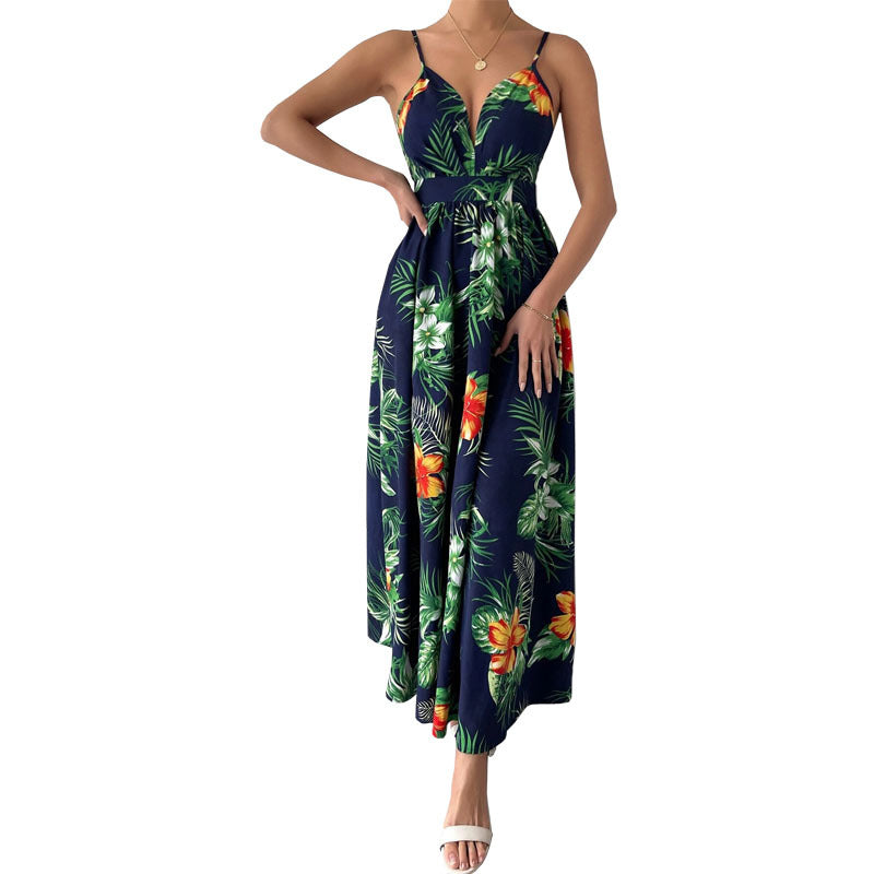 Women's Glamorous Attractive Printed Colorful Waist-tight Dresses