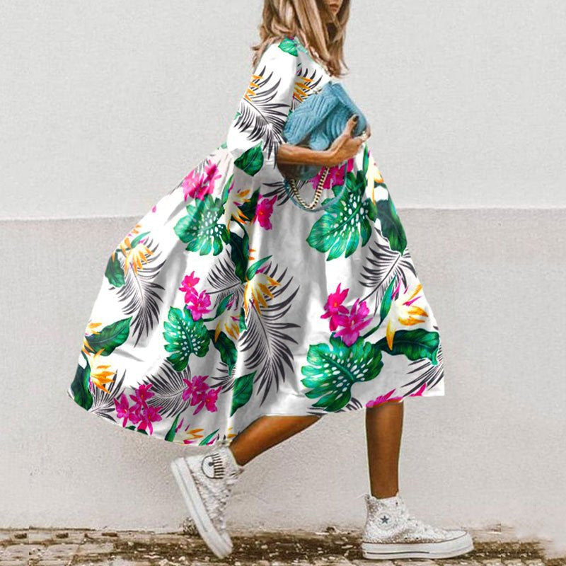 Women's Versatile Loose Slimming Printed Dress Dresses