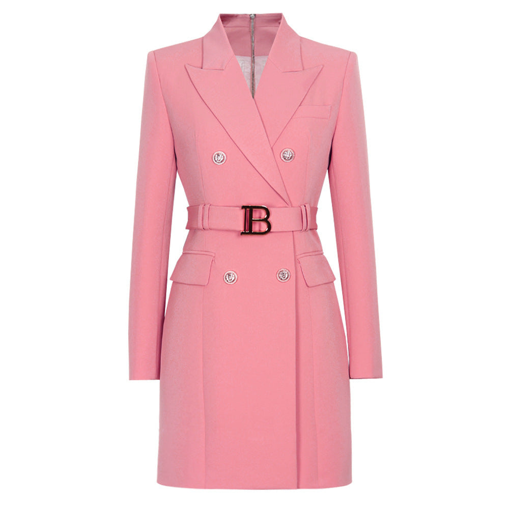 Women's Belt Long Sleeve Slim Fit Temperament Commute Business Dresses