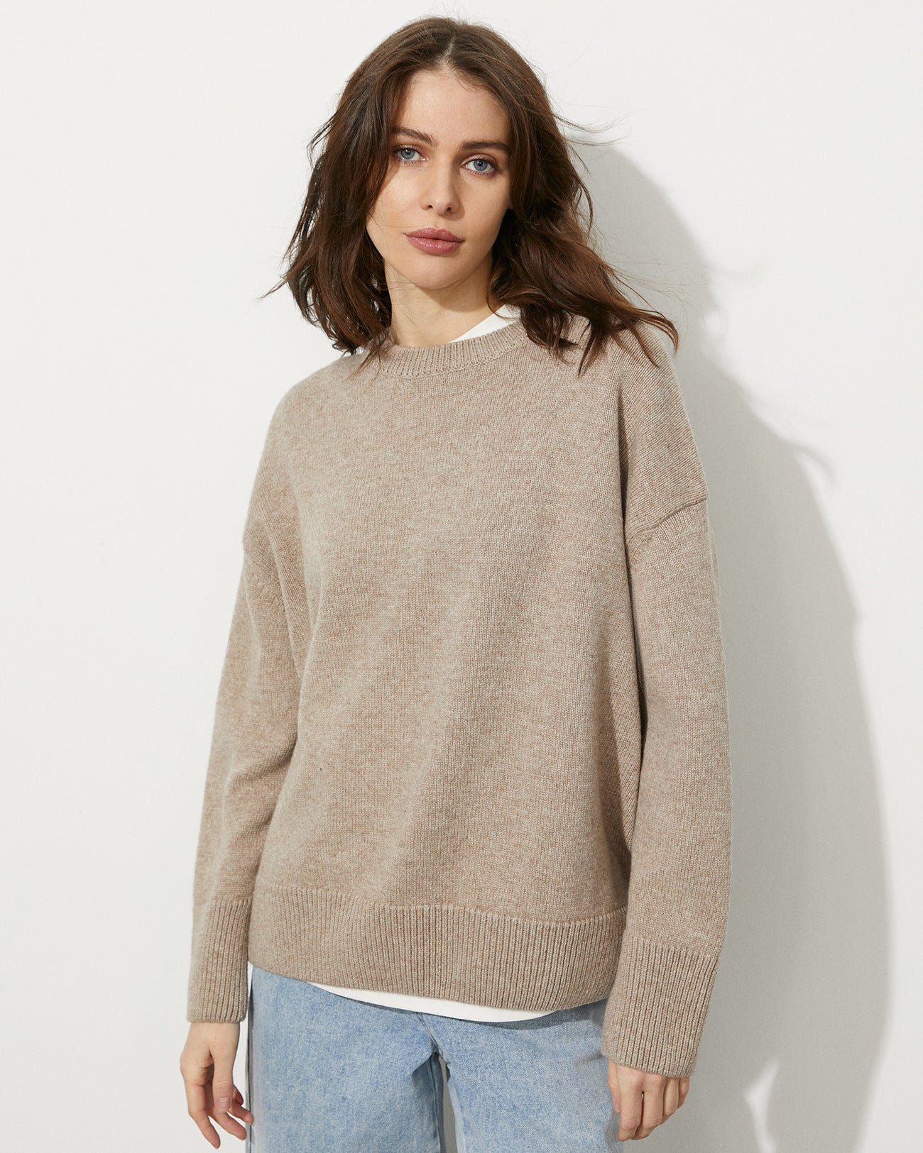 Damen-Pullover mit russischem Rundhalsausschnitt, locker für Pullover