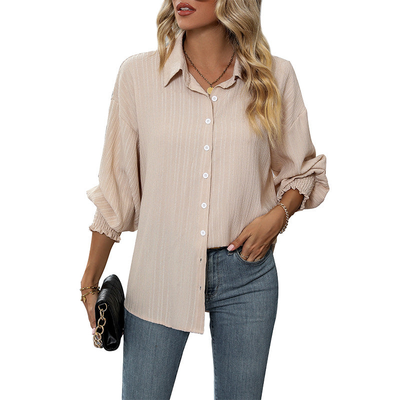 Women's Autumn Solid Color Long Sleeve Shirt Blouses