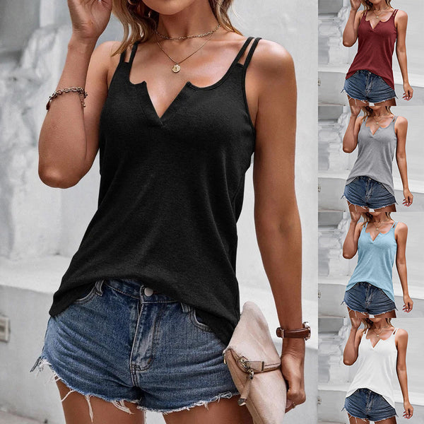 Women's Camisole V-neck Solid Color Inner Wear Tops
