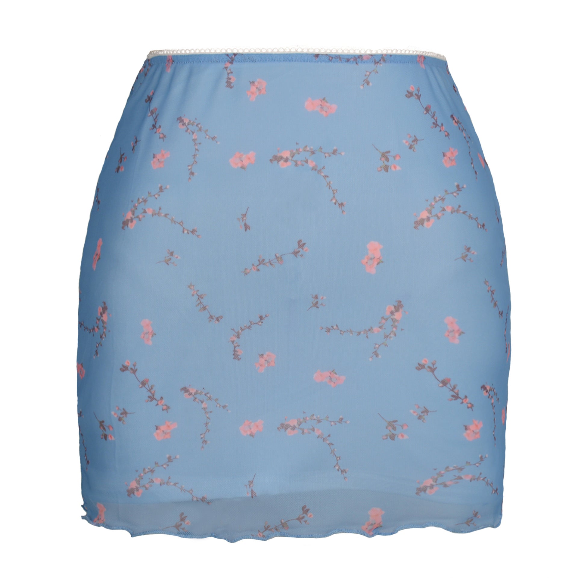 Women's Printed Tulle High Waist Double-layer Slim Skirts