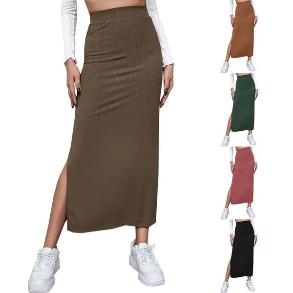 Jupes de robe de hanche de couleur unie d'automne pour femmes